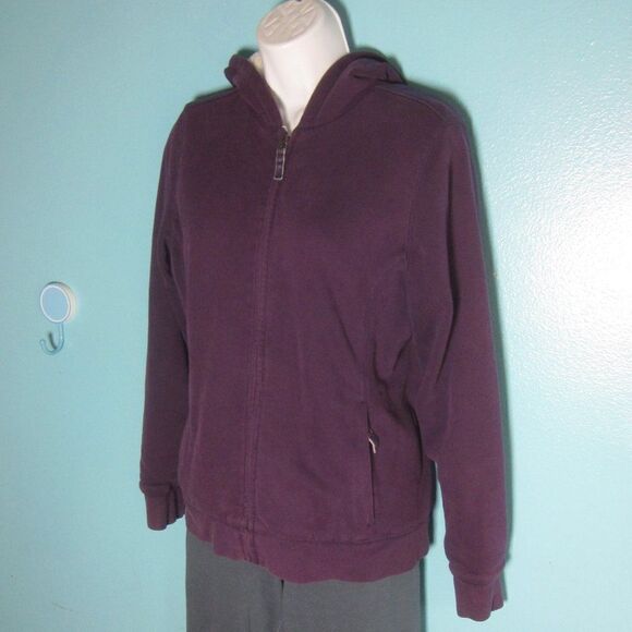 L.L.Bean Womens Size S Cotton Blend Full Zip Purple Hoodie Fleece Zip Up Jacket - Picture 12 of 12